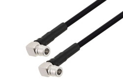 PE3C9827 - QMA Male Right Angle to QMA Male Right Angle Low Loss Cable Using TCOM-240 Coax with Times Microwave Components