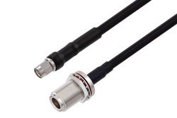 PE3C9830 - N Female Bulkhead to SMA Male Low Loss Cable Using TCOM-240 Coax with Times Microwave Components