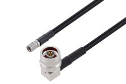 PE3C9835 - N Male Right Angle to Reverse Polarity SMA Plug Low Loss Cable Using TCOM-240 Coax with Times Microwave Components