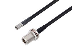 PE3C9836 - N Female Bulkhead to Reverse Polarity SMA Plug Low Loss Cable Using TCOM-240 Coax with Times Microwave Components