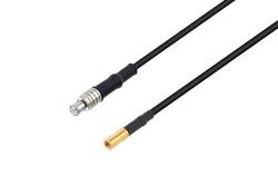 PE3C9874/HS - MCX Plug to SSMB Plug Low Loss Cable Using LMR-100 Coax with HeatShrink