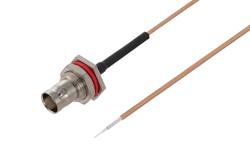 PE3C9908/HS - BNC Female Bulkhead to Trimmed Lead Cable Using RG178 Coax with HeatShrink