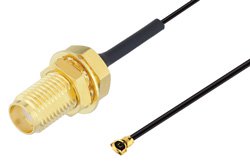 PE3CA1007 - SMA Female Bulkhead to HMCX32 1.2 Plug Cable Using 0.81mm Coax, RoHS