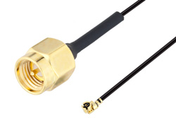 PE3CA1024 - SMA Male to UMCX 2.5 Plug Cable Using 1.13mm Coax, RoHS