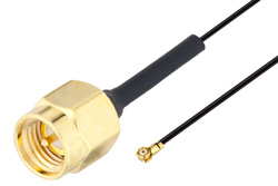 PE3CA1029 - SMA Male to WMCX 1.6 Plug Cable Using 0.81mm Coax, RoHS