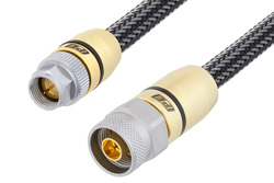 PE3CA1031 - 75 Ohm N Male to 75 Ohm F Male Cable Using 75 Ohm Armored Test Coax, RoHS