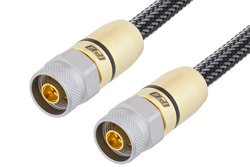 PE3CA1032 - 75 Ohm N Male to 75 Ohm N Male Cable Using 75 Ohm Armored Test Coax, RoHS
