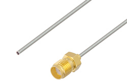 PE3CA1103 - Pigtail Test Probe Cable SMA Female to Straight Cut Lead Using PE-SR047TN, RoHS