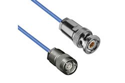 PE3CA2005 - 78 Ohm 3-Slot TRS Subminiature Solder/Clamp Plug to 3-Slot TRB Solder/Clamp Plug for PE-30-02003 Twinax (.150 O.D.)  Cable
