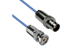 PE3CA2257 - 78 Ohm 3-Slot TRB Solder/Clamp Plug to 3-Lug TRB Solder/Clamp Jack for PE-30-02003 Twinax (.150 O.D.) Cable