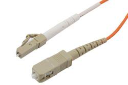 PE3FCA004 - Fiber Optic Patch Cable, Simplex LC UPC to SC UPC, MM OM1, 2.0mm Plenum, Orange