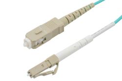 PE3FCA013 - Fiber Optic Patch Cable, Simplex LC UPC to SC UPC, MM OM3, 2.0mm Plenum , Aqua
