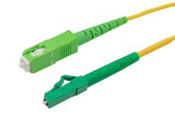 PE3FCA037 - Fiber Optic Patch Cable, Simplex LC APC to SC APC, SM OS2, 2.0mm Riser, Yellow