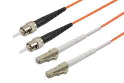 PE3FCA052 - Fiber Optic Patch Cable, Dual LC UPC to ST UPC, MM OM1, 2.0mm Plenum, Orange
