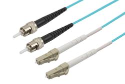 PE3FCA070 - Fiber Optic Patch Cable, Dual LC UPC to ST UPC, MM OM4, 2.0mm Plenum, Aqua