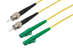 PE3FCA086 - Fiber Optic Patch Cable, Dual LC APC to ST UPC, SM OS2, 2.0mm Plenum, Yellow
