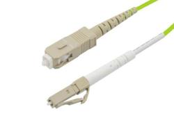 PE3FCA112 - Fiber Optic Patch Cable, Simplex LC UPC to SC UPC, MM OM5, 2.0mm Plenum, Lime Green