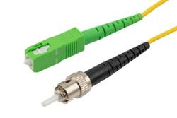 PE3FCA125 - Fiber Optic Patch Cable, Simplex SC APC to ST UPC, SM OS2, 2.0mm Plenum, Yellow