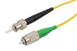 PE3FCA137 - Fiber Optic Patch Cable, Simplex FC APC, NK to ST UPC, SM OS2, 2.0mm PVC, Yellow