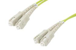 PE3FCA168 - Fiber Optic Patch Cable, Dual SC UPC to SC UPC, MM OM5, 2.0mm LSZH, Lime Green