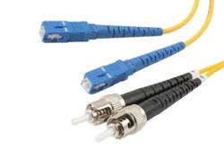 PE3FCA175 - Fiber Optic Patch Cable, Dual SC UPC to ST UPC, SM OS2, 2.0mm Plenum, Yellow