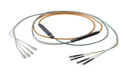 PE3FCA213 - 4-Fiber SC UPC to ST UPC, OM1 Multimode Indoor Distribution Cable, 4.5mm LSZH, 2.0mm breakout, Orange