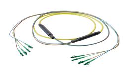 PE3FCA238 - 4-Fiber LC APC to LC APC, OS2 Single Mode Indoor Distribution Cable, 4.5mm Riser, 2.0mm breakout, Yellow