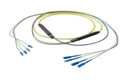 PE3FCA243 - 4-Fiber LC UPC to SC UPC, OS2 Single Mode Indoor Distribution Cable, 4.5mm Riser, 2.0mm breakout, Yellow