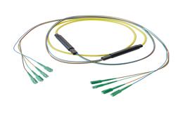 PE3FCA250 - 4-Fiber SC APC to SC APC, OS2 Single Mode Indoor Distribution Cable, 4.5mm Riser, 2.0mm breakout, Yellow