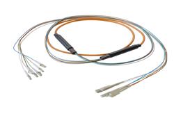 PE3FCA256 - 6-Fiber LC UPC to SC UPC, OM1 Multimode Distribution Cable, 5.0mm Plenum, 2.0mm breakout, Orange