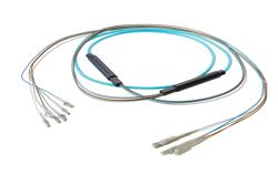 PE3FCA267 - 6-Fiber LC UPC to SC UPC, OM3 Multimode Distribution Cable, 5.0mm LSZH, 2.0mm breakout, Aqua