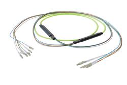 PE3FCA300 - 6-Fiber LC UPC to LC UPC, OM5 Multimode Distribution Cable, 5.0mm LSZH, 2.0mm breakout, Lime Green