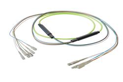 PE3FCA304 - 6-Fiber SC UPC to SC UPC, OM5 Multimode Distribution Cable, 5.0mm Plenum, 2.0mm breakout, Lime Green