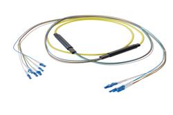 PE3FCA307 - 6-Fiber LC UPC to LC UPC, OS2 Single Mode Distribution Cable, 5.0mm Plenum, 2.0mm breakout, Yellow