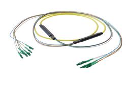 PE3FCA312 - 6-Fiber LC APC to LC APC, OS2 Single Mode Distribution Cable, 5.0mm LSZH, 2.0mm breakout, Yellow