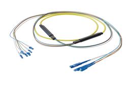 PE3FCA315 - 6-Fiber LC UPC to SC UPC, OS2 Single Mode Distribution Cable, 5.0mm Riser, 2.0mm breakout, Yellow