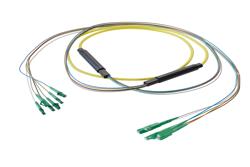 PE3FCA318 - 6-Fiber LC APC to SC APC, OS2 Single Mode Distribution Cable, 5.0mm LSZH, 2.0mm breakout, Yellow