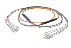 PE3FCA325 - 8-Fiber LC UPC to LC UPC, OM1 Multimode Distribution Cable, 5.6mm Plenum, 2.0mm breakout, Orange