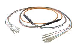 PE3FCA330 - 8-Fiber LC UPC to SC UPC, OM1 Multimode Distribution Cable, 5.6mm LSZH, 2.0mm breakout, Orange