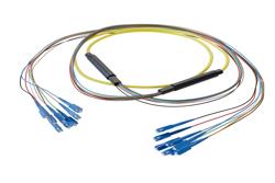 PE3FCA391 - 8-Fiber SC UPC to SC UPC, OS2 Single Mode Distribution Cable, 5.6mm Plenum, 2.0mm breakout, Yellow