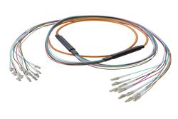 PE3FCA397 - 12-Fiber LC UPC to LC UPC, OM1 Multimode Distribution Cable, 6.2mm Plenum, 2.0mm breakout, Orange