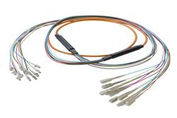 PE3FCA402 - 12-Fiber LC UPC to SC UPC, OM1 Multimode Distribution Cable, 6.2mm LSZH, 2.0mm breakout, Orange
