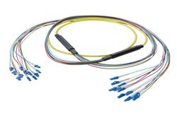 PE3FCA455 - 12-Fiber LC UPC to LC UPC, OS2 Single Mode Distribution Cable, 6.2mm LSZH, 2.0mm breakout, Yellow