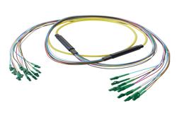 PE3FCA456 - 12-Fiber LC APC to LC APC, OS2 Single Mode Distribution Cable, 6.2mm LSZH, 2.0mm breakout, Yellow