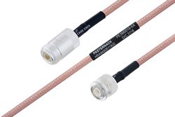 PE3M0019 - MIL-DTL-17 N Female to TNC Male Cable Using M17/60-RG142 Coax