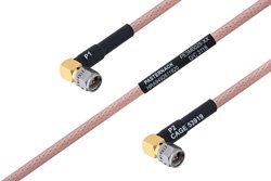 PE3M0025 - MIL-DTL-17 SMA Male Right Angle to SMA Male Right Angle Cable Using M17/60-RG142 Coax
