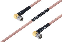 PE3M0025 - SMA Male Right Angle to SMA Male Right Angle Cable Using M17/60-RG142 Coax