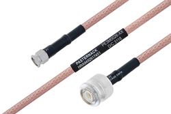 PE3M0026 - MIL-DTL-17 SMA Male to TNC Male Cable Using M17/60-RG142 Coax