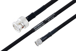 PE3M0033 - MIL-DTL-17 BNC Male to SMA Male Cable Using M17/84-RG223 Coax
