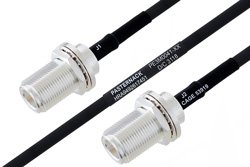 PE3M0041 - MIL-DTL-17 N Female Bulkhead to N Female Bulkhead Cable Using M17/84-RG223 Coax